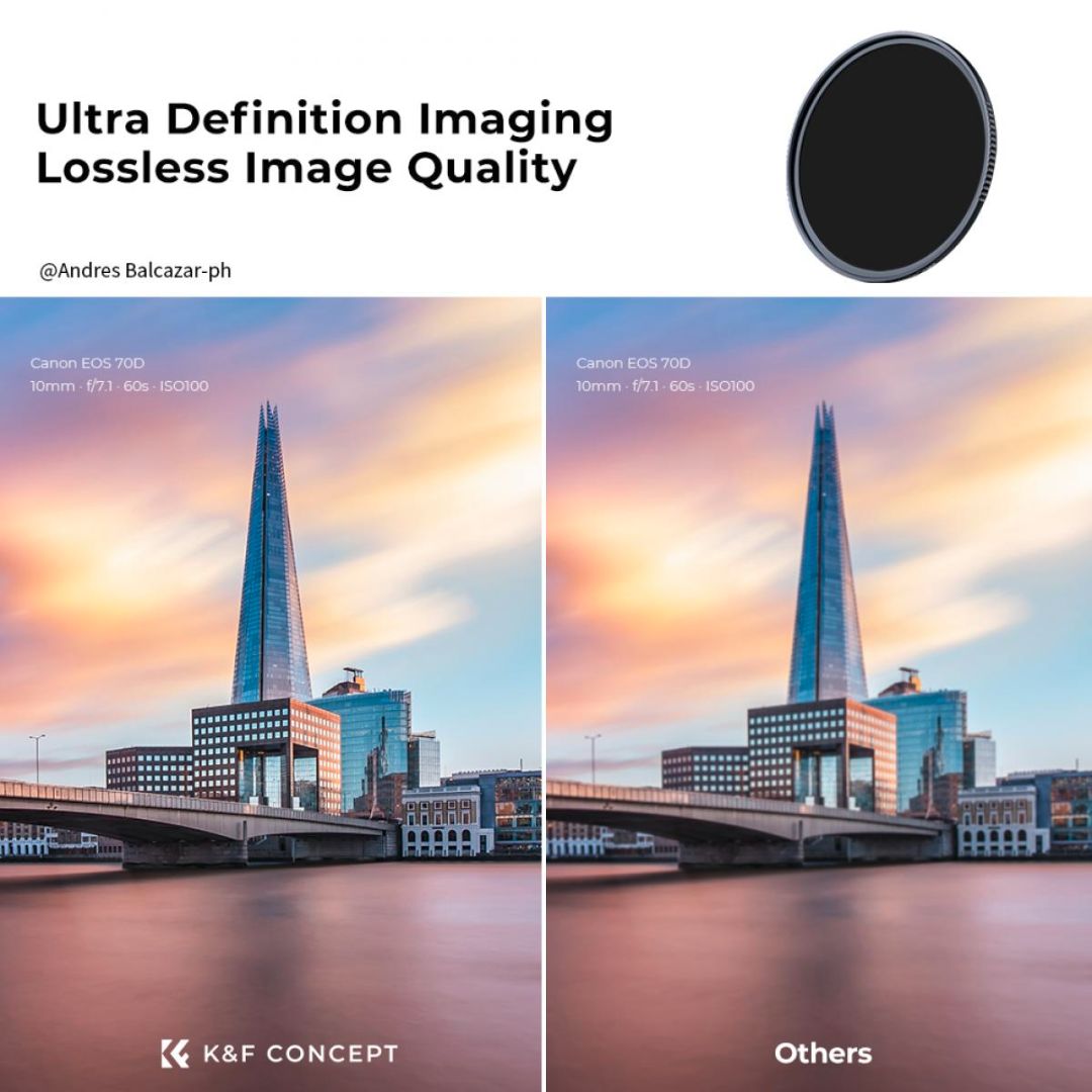 K&F Concept 82mm ND1000 (10 Stop) Fixed ND Filter Neutral Density Multi-Coated KF01.978 - 3